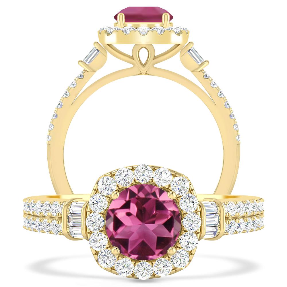 Yellow Gold - Pink Tourmaline