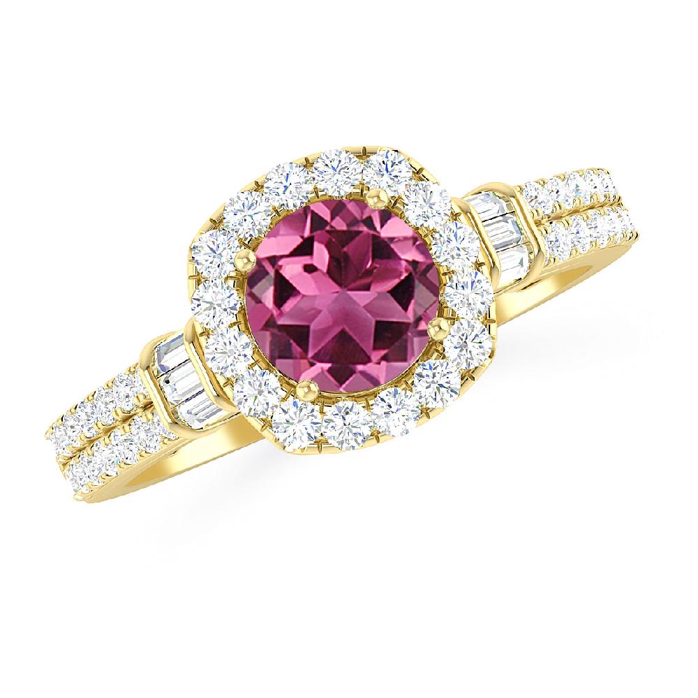 Yellow Gold - Pink Tourmaline