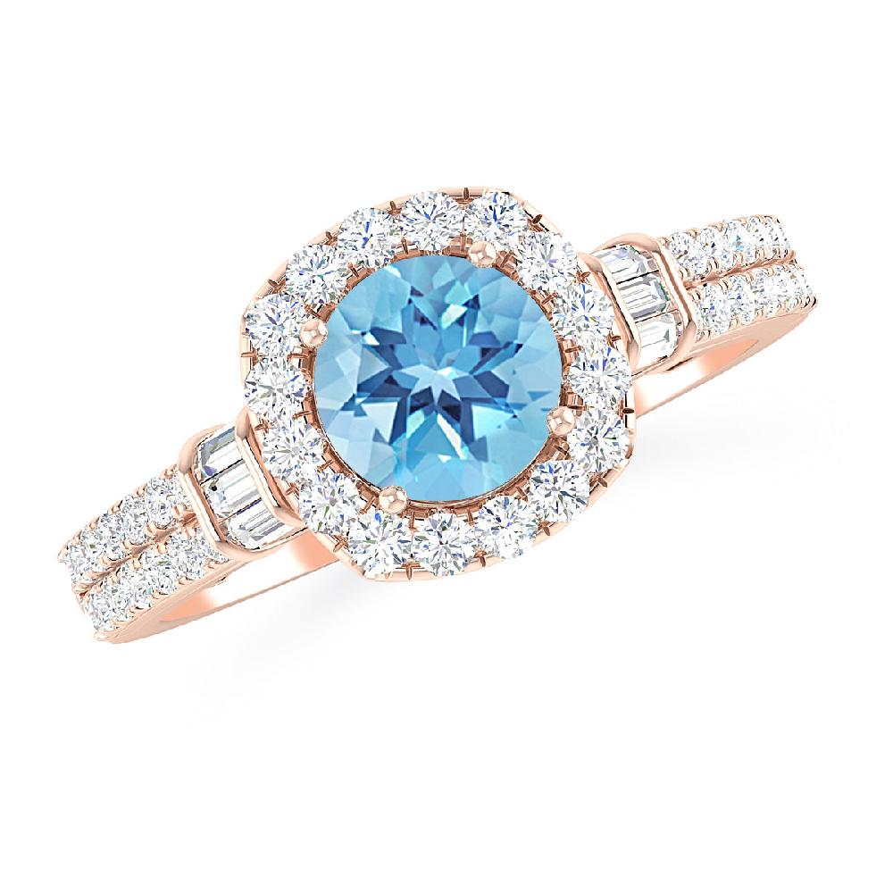 Rose Gold - Blue Topaz