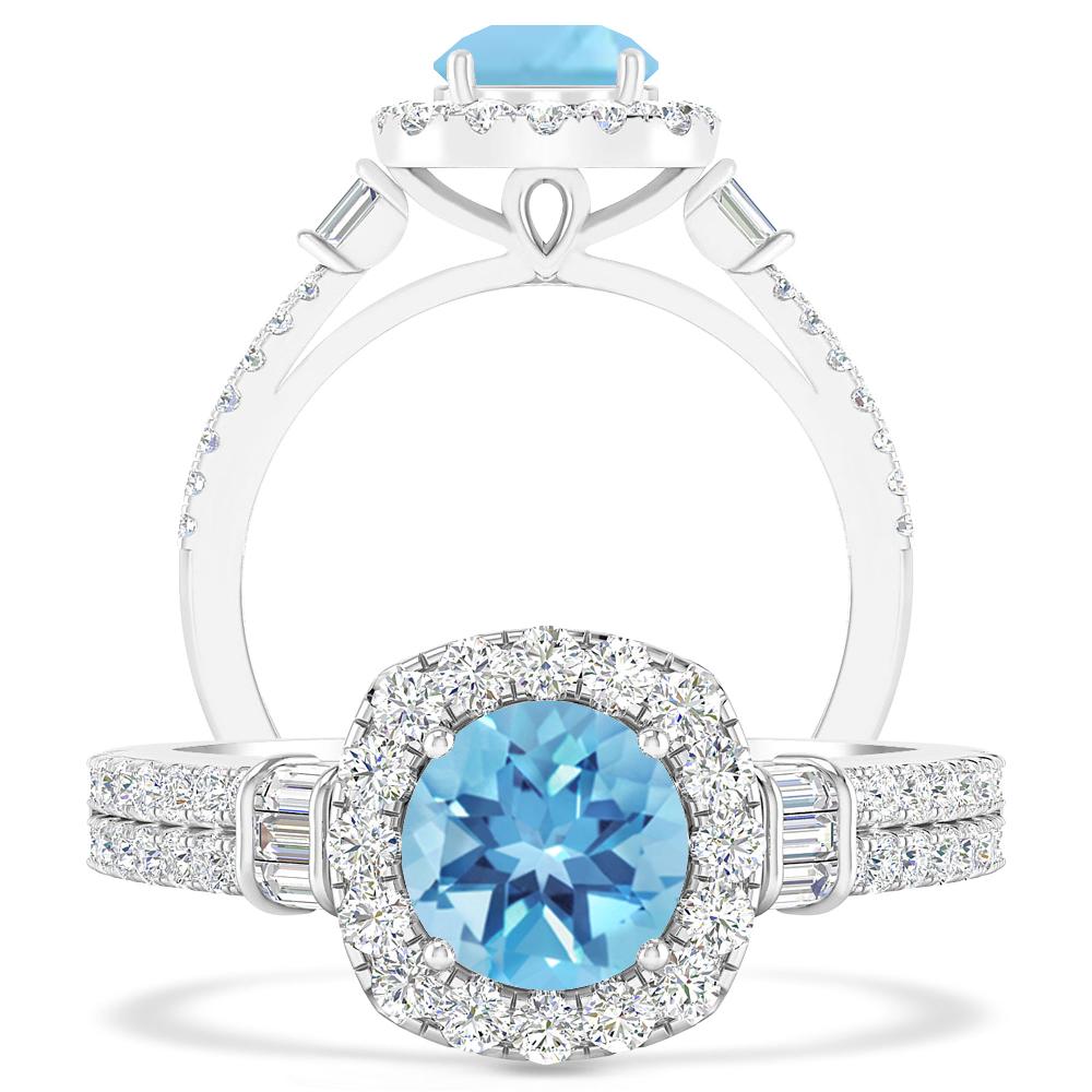 White Gold - Blue Topaz