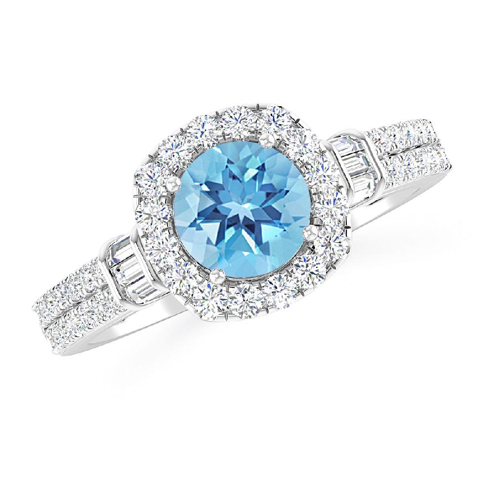 White Gold - Blue Topaz