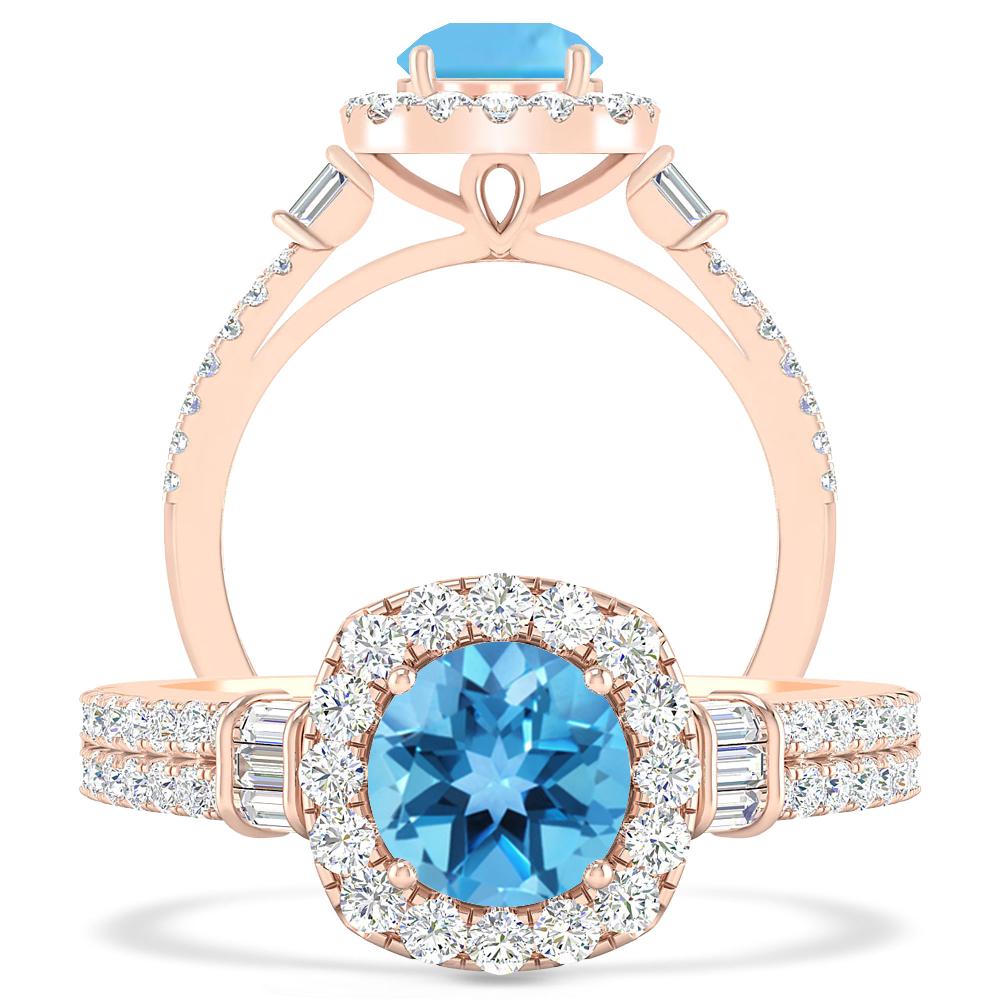 Rose Gold - Blue Topaz