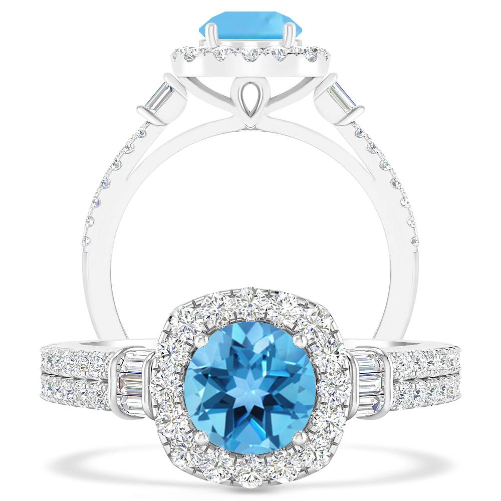 White Gold - Blue Topaz