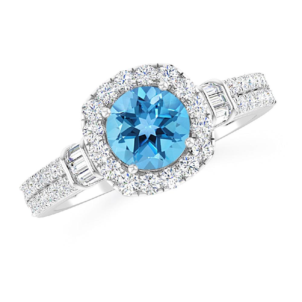 White Gold - Blue Topaz