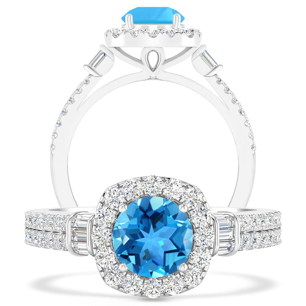 White Gold - Blue Topaz