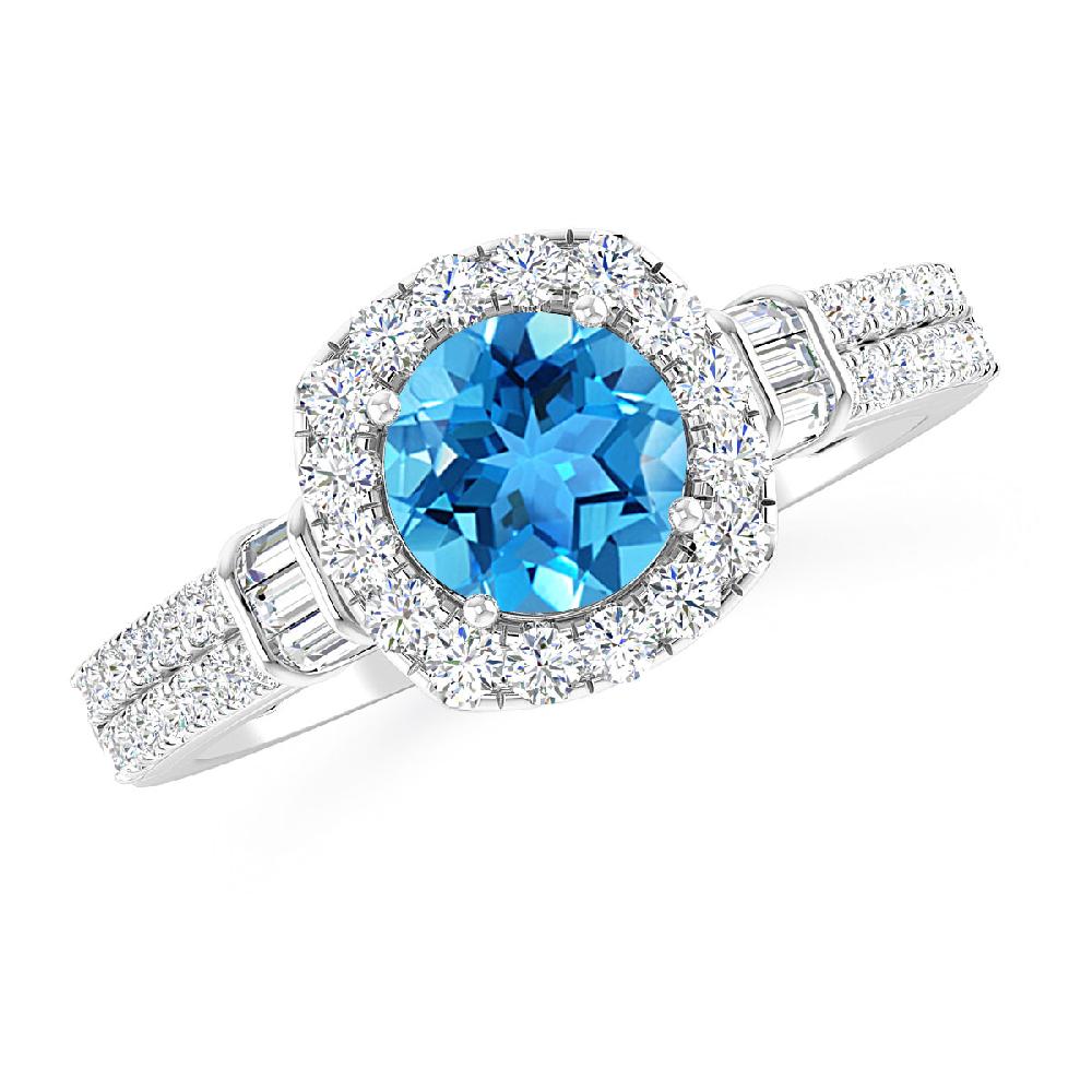 White Gold - Blue Topaz