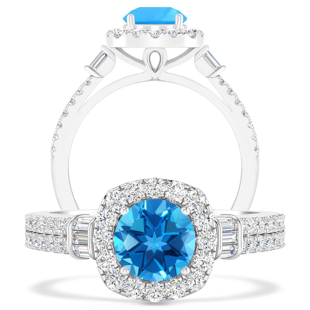 White Gold - Blue Topaz