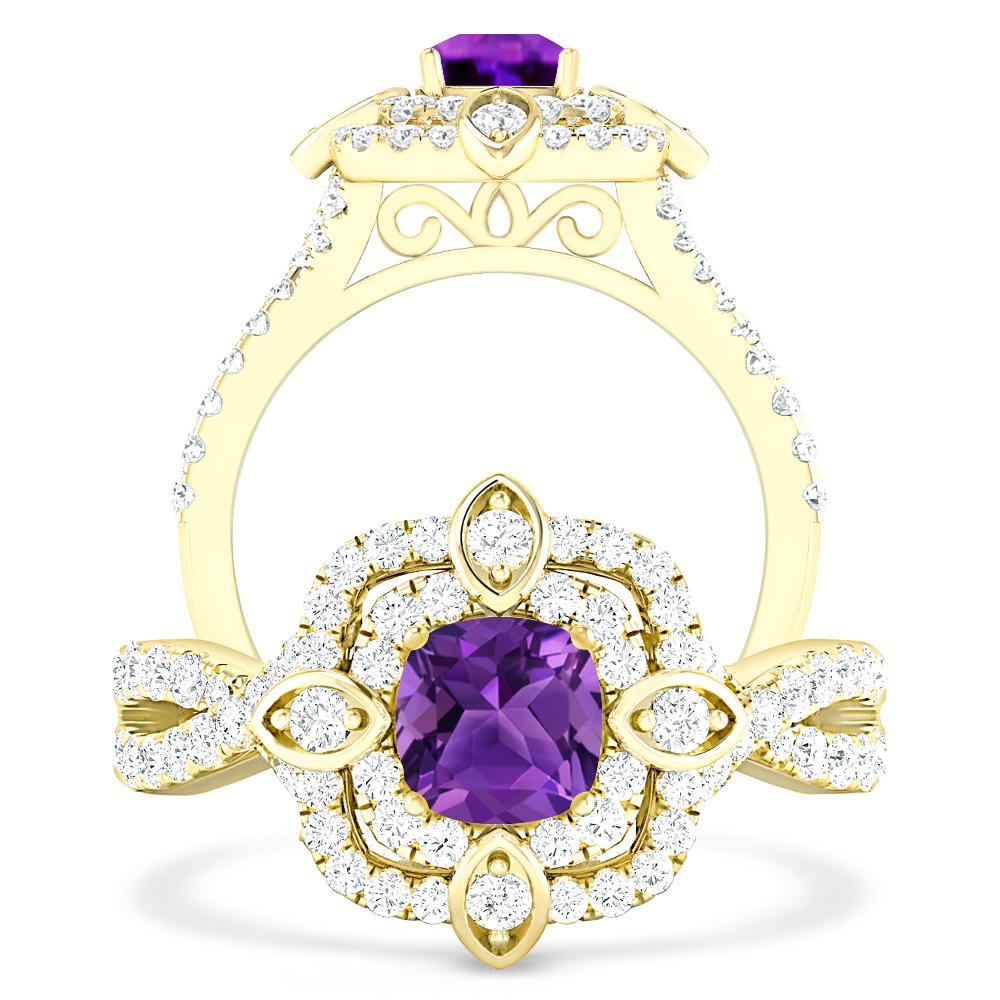 Yellow Gold - Amethyst