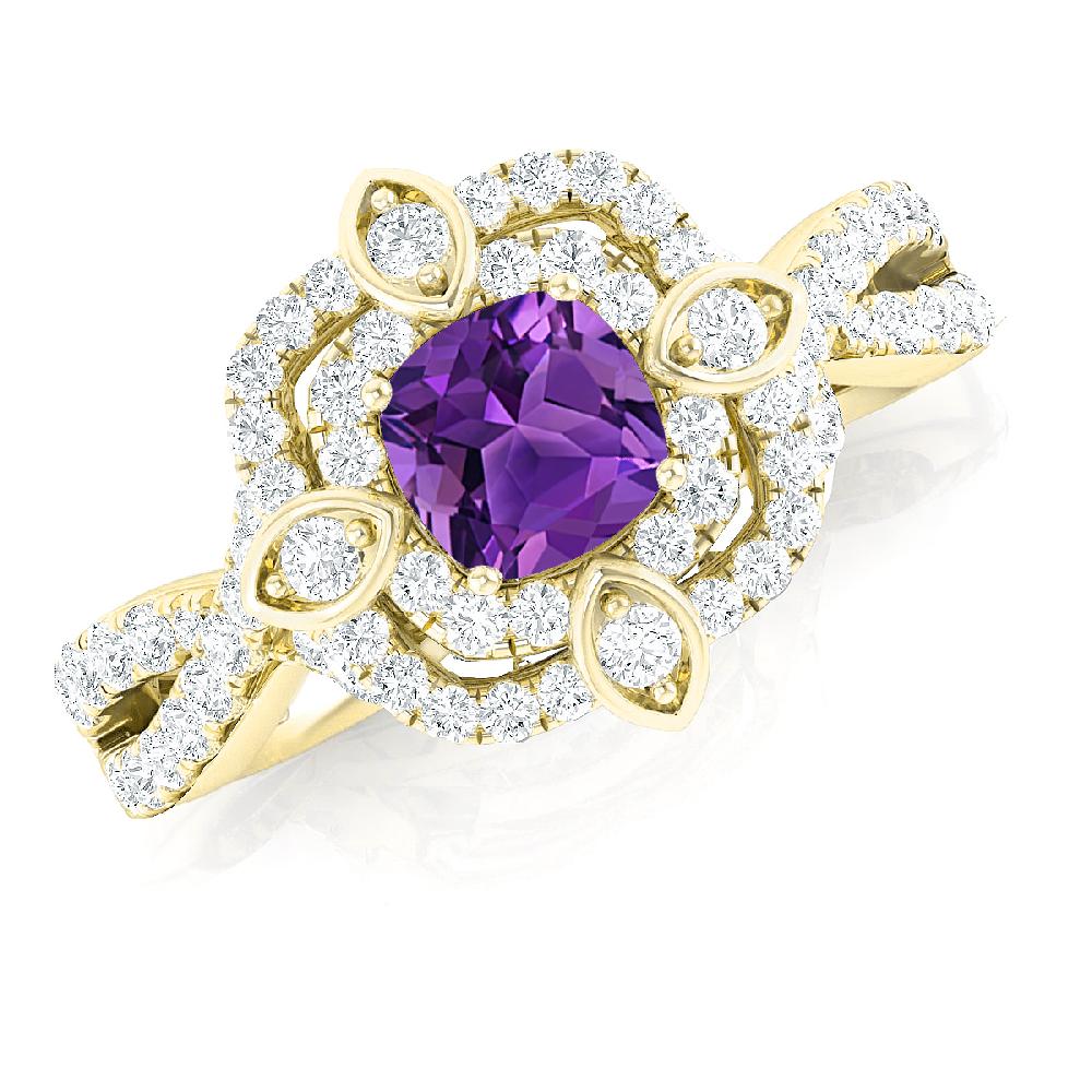 Yellow Gold - Amethyst