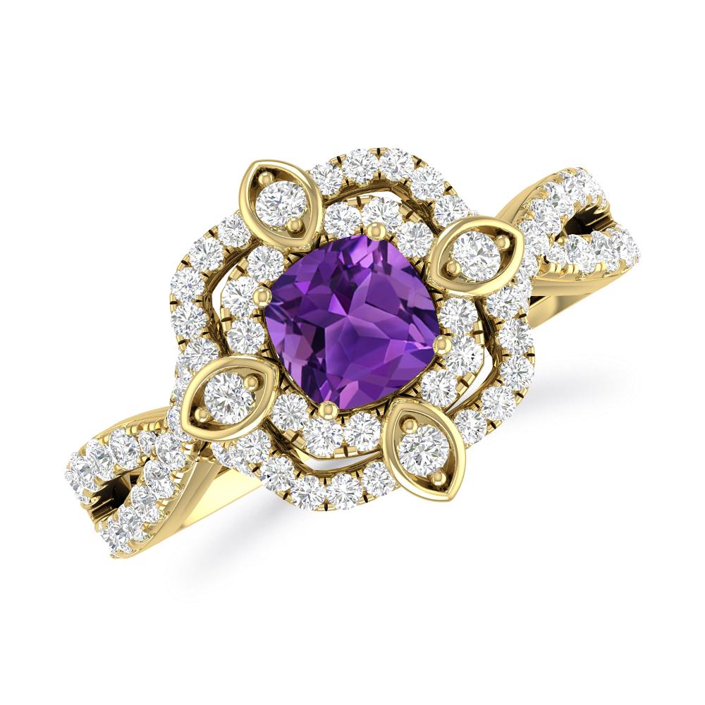 Yellow Gold - Amethyst