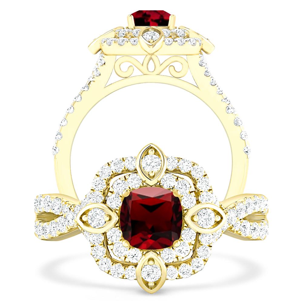 Yellow Gold - Garnet