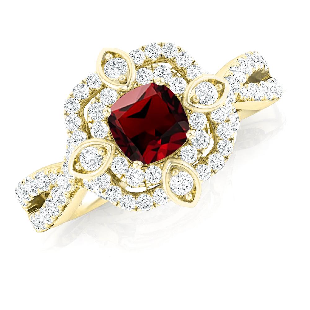 Yellow Gold - Garnet