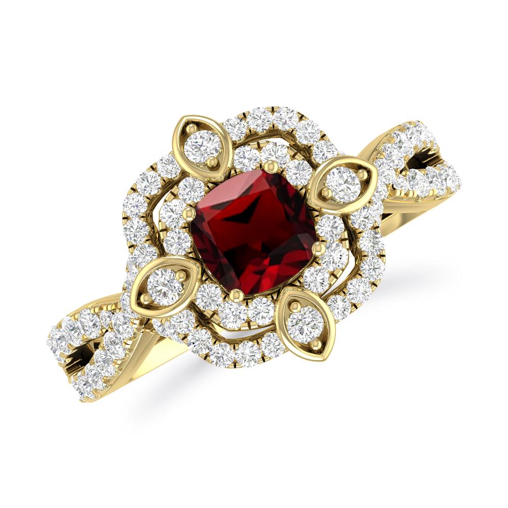 Yellow Gold - Garnet