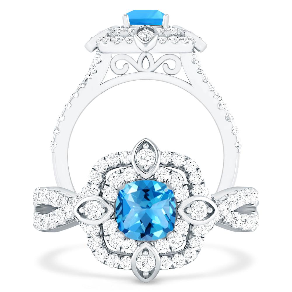 White Gold - Blue Topaz