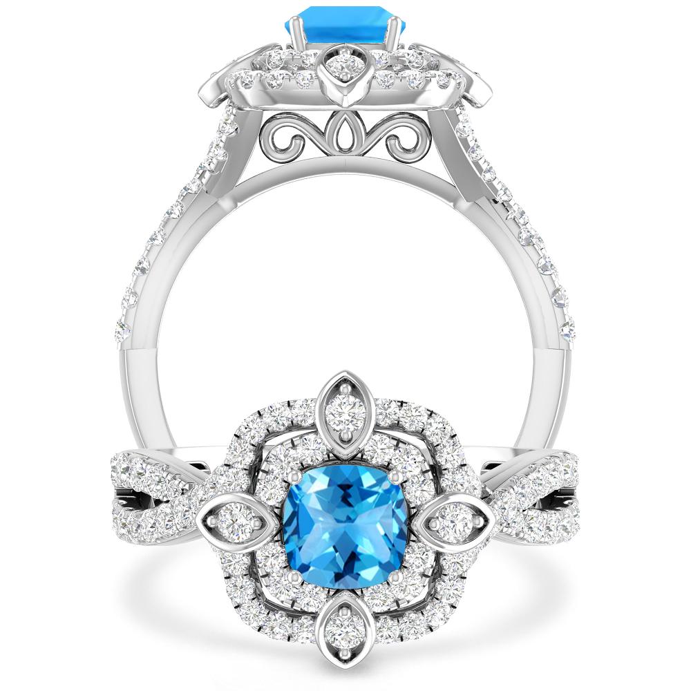 White Gold - Blue Topaz