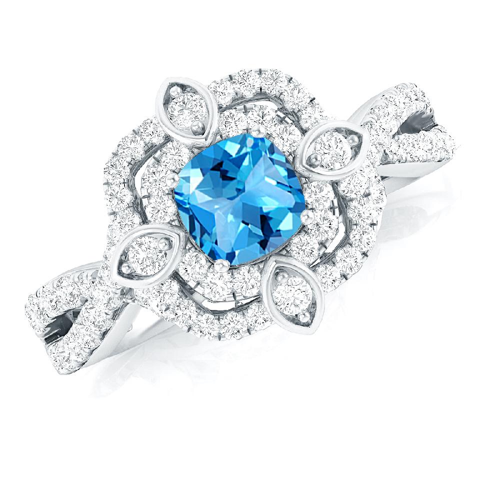 White Gold - Blue Topaz