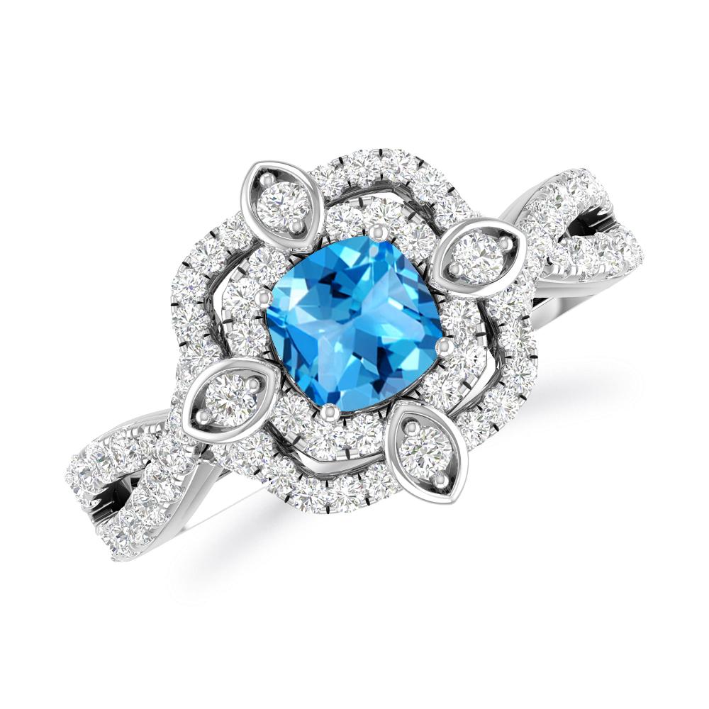 White Gold - Blue Topaz