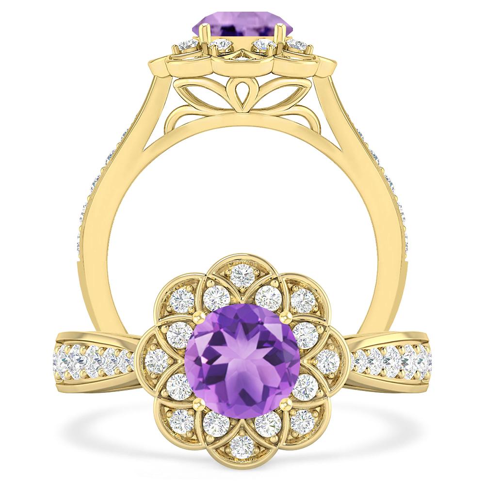 Yellow Gold - Amethyst