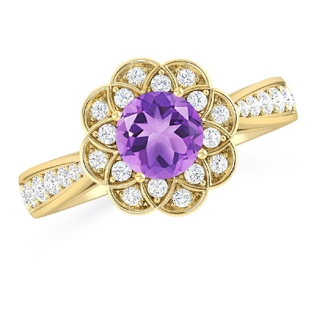 Yellow Gold - Amethyst