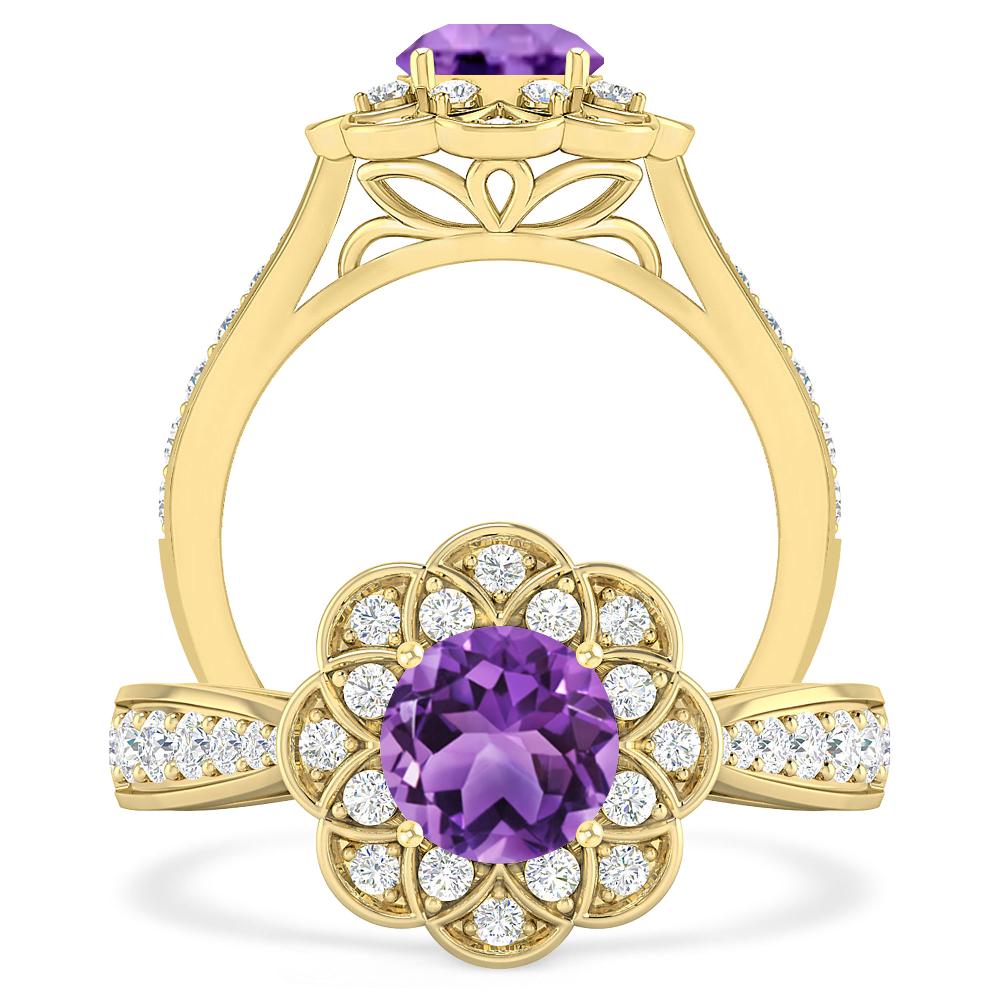 Yellow Gold - Amethyst