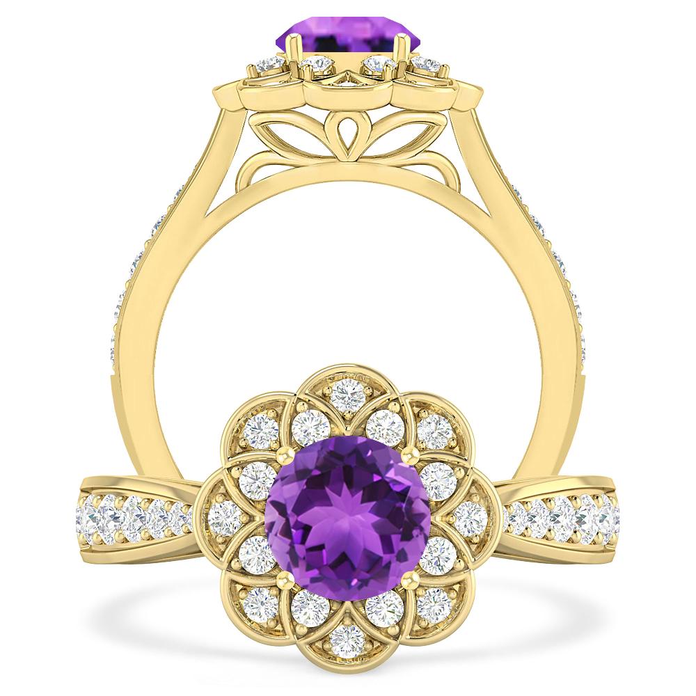 Yellow Gold - Amethyst