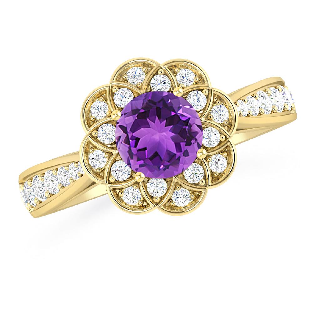 Yellow Gold - Amethyst