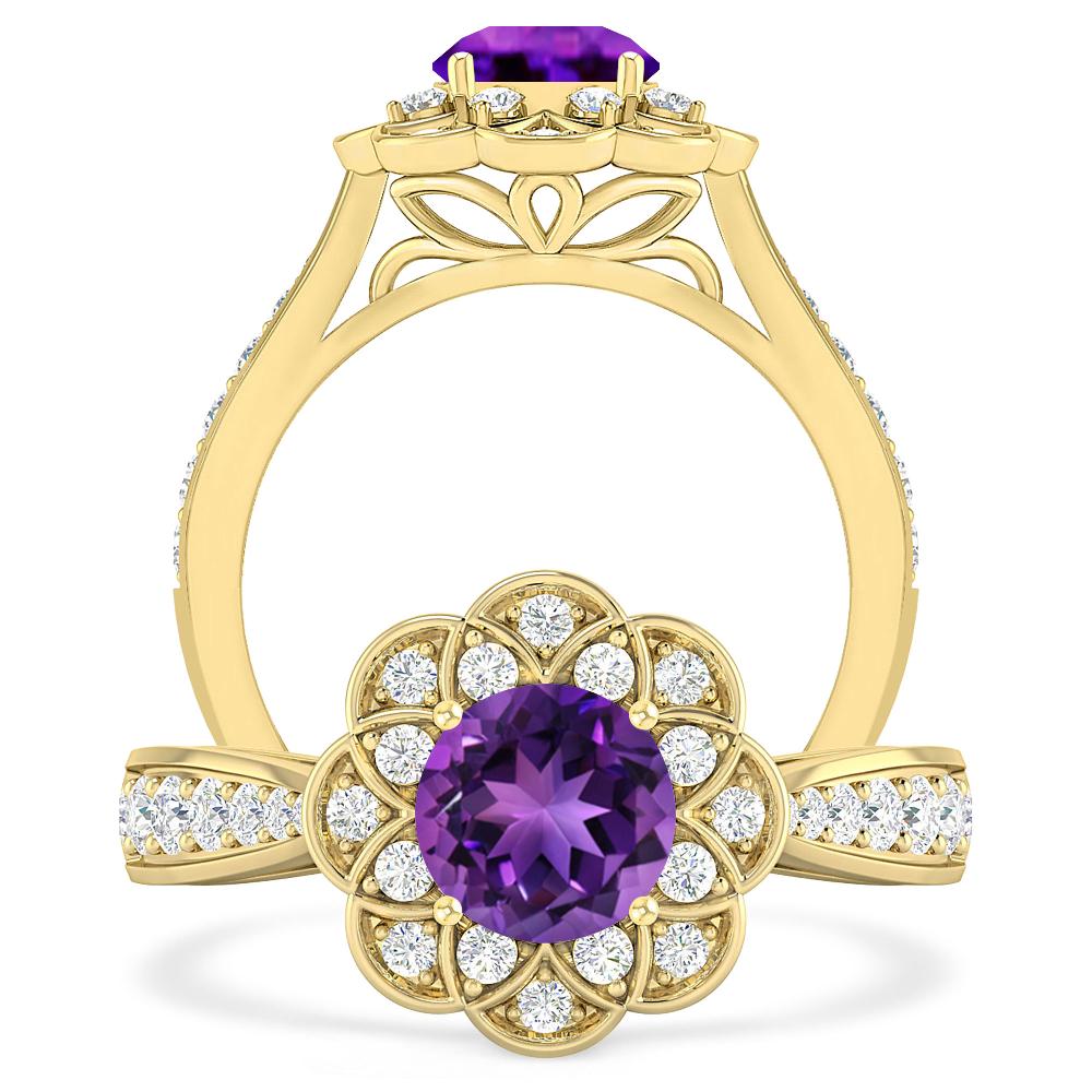 Yellow Gold - Amethyst