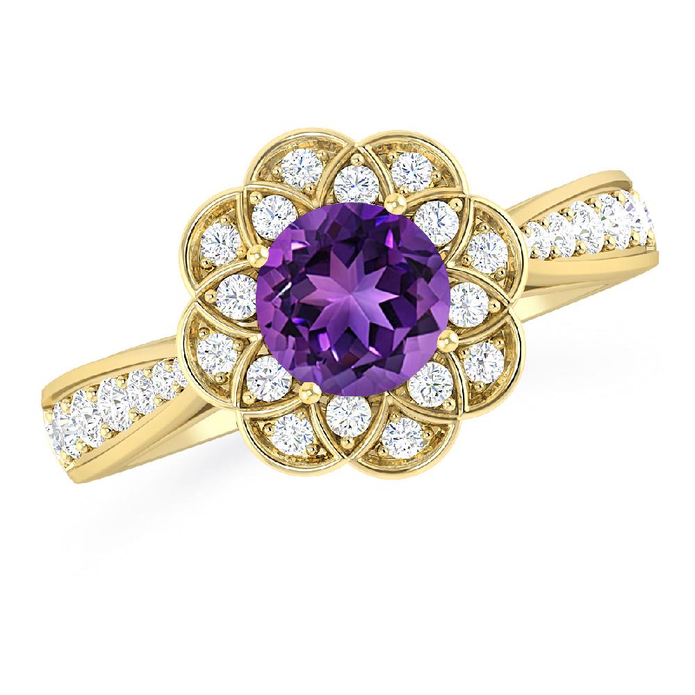 Yellow Gold - Amethyst