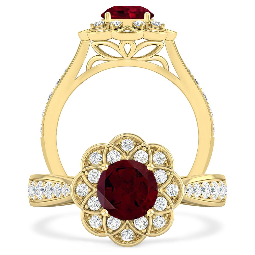 Yellow Gold - Garnet