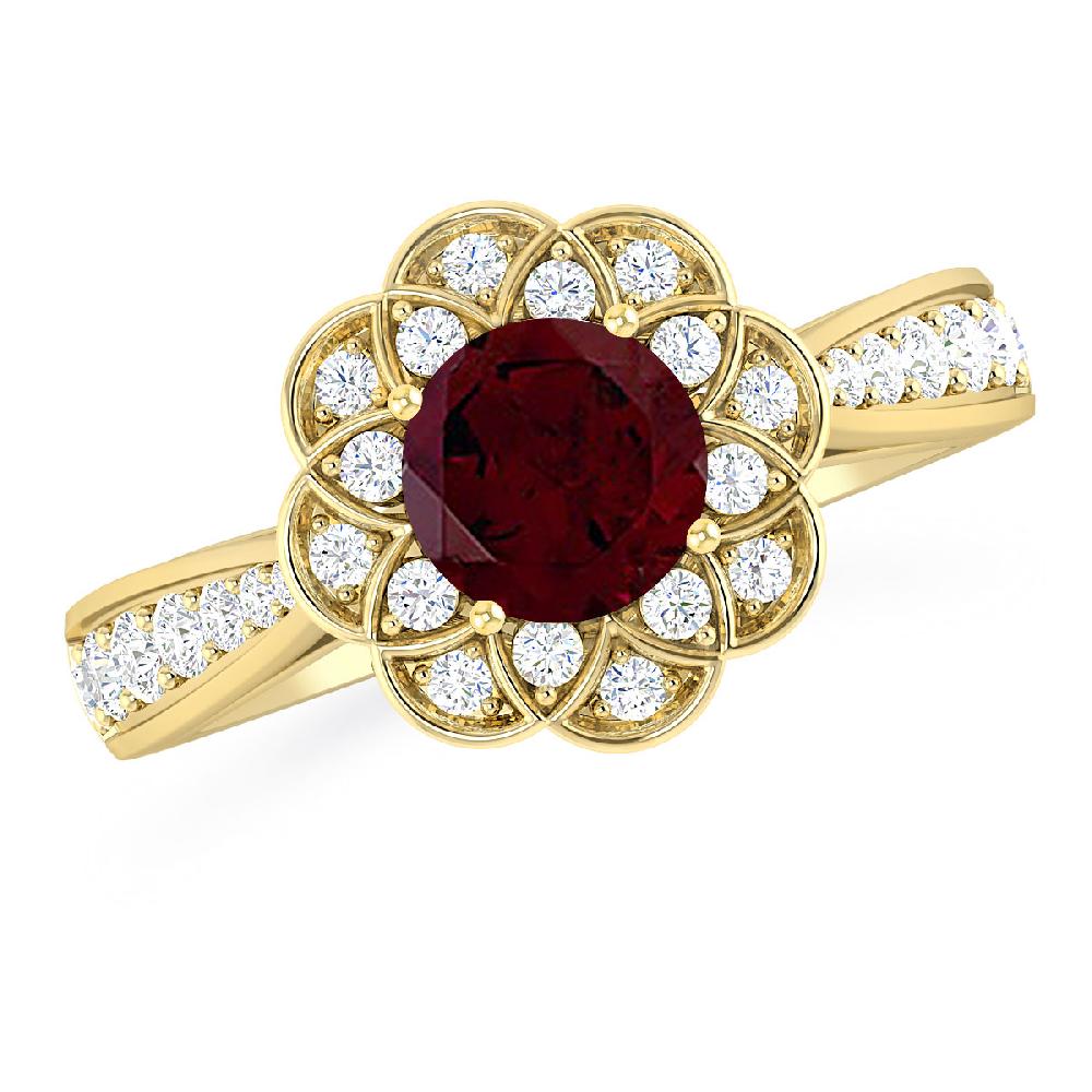 Yellow Gold - Garnet