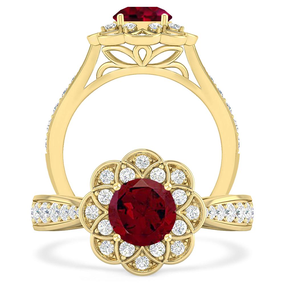 Yellow Gold - Garnet