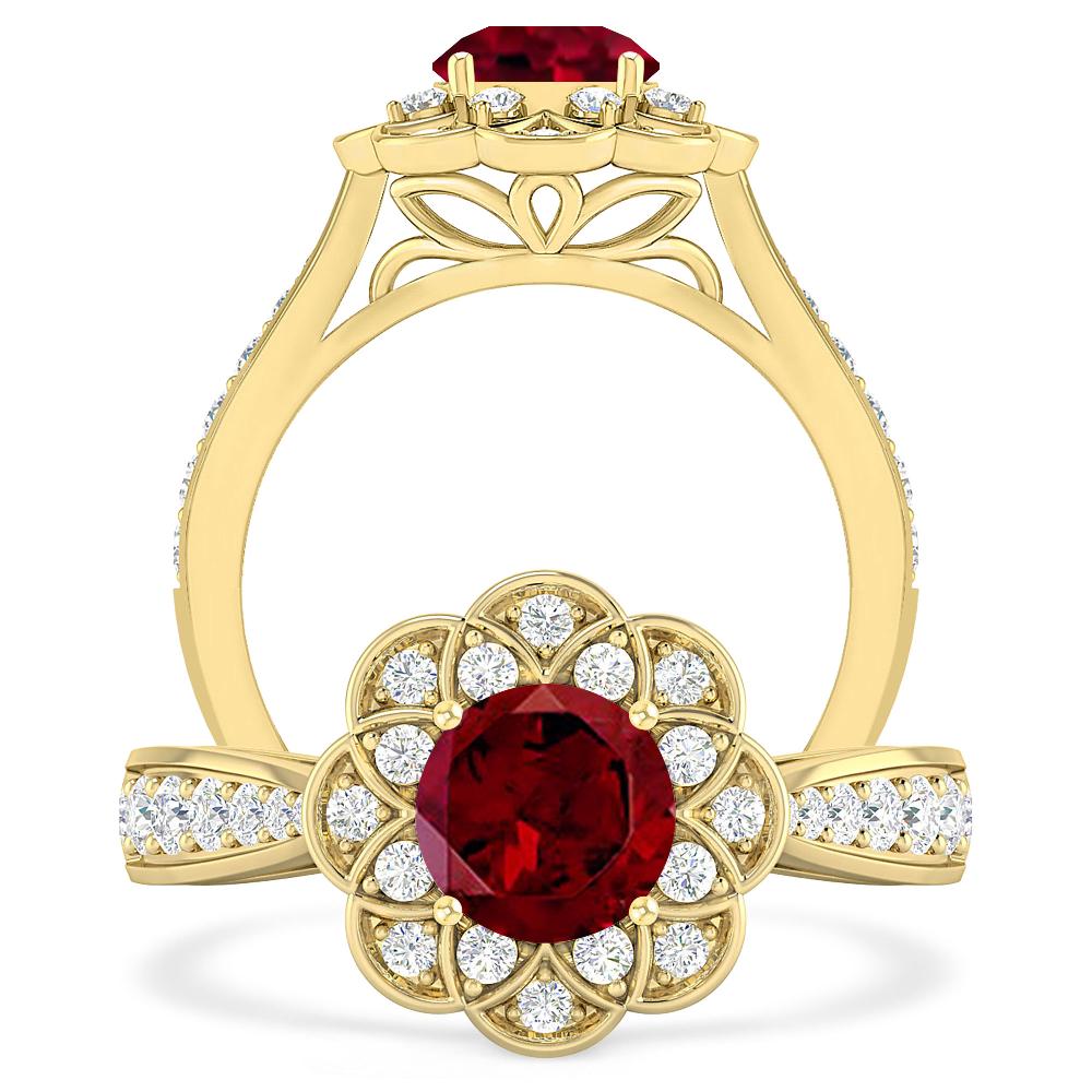 Yellow Gold - Garnet