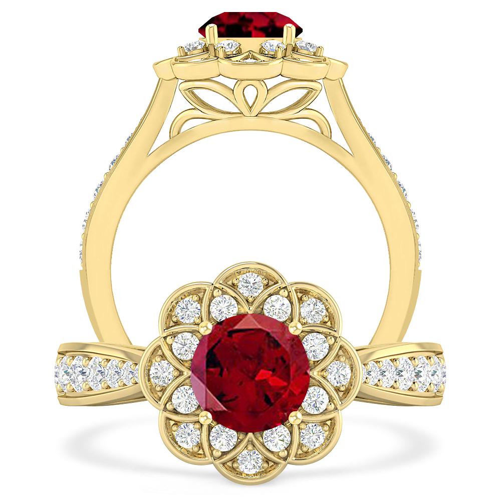 Yellow Gold - Garnet