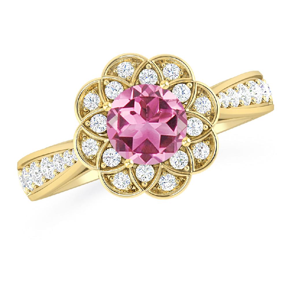 Yellow Gold - Pink Tourmaline