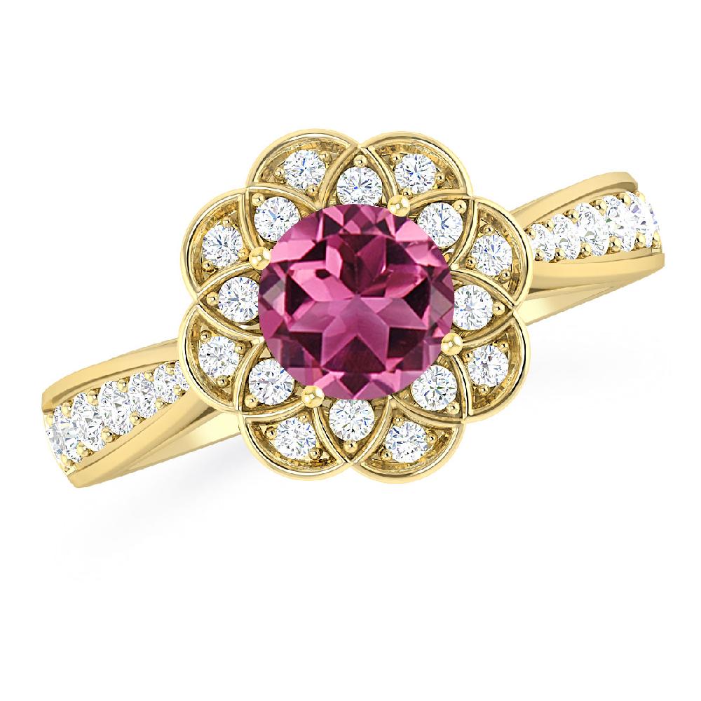 Yellow Gold - Pink Tourmaline