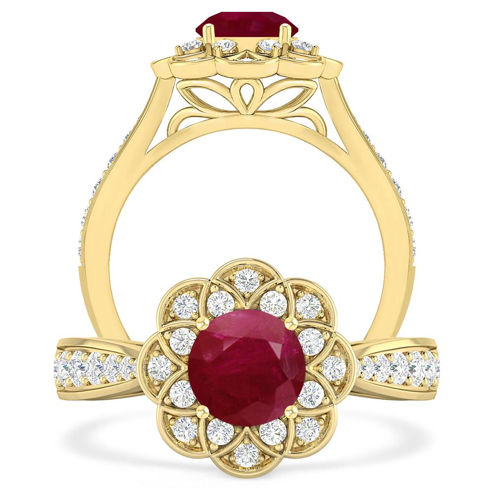 Yellow Gold - Ruby