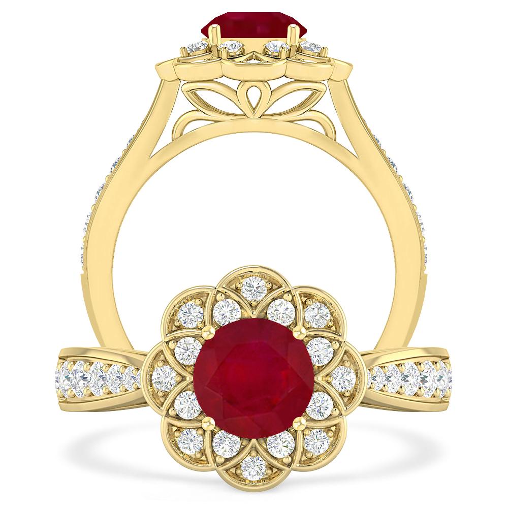 Yellow Gold - Ruby