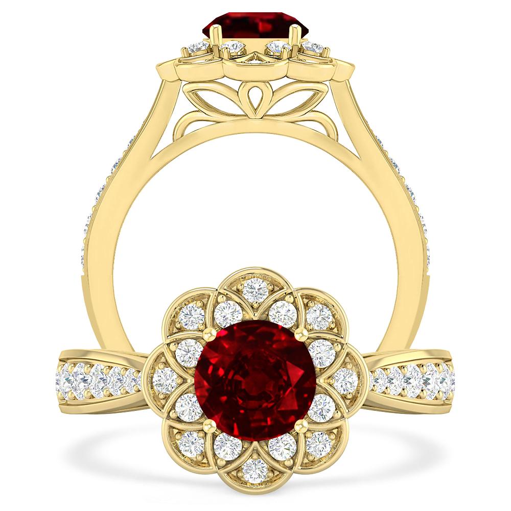 Yellow Gold - Ruby