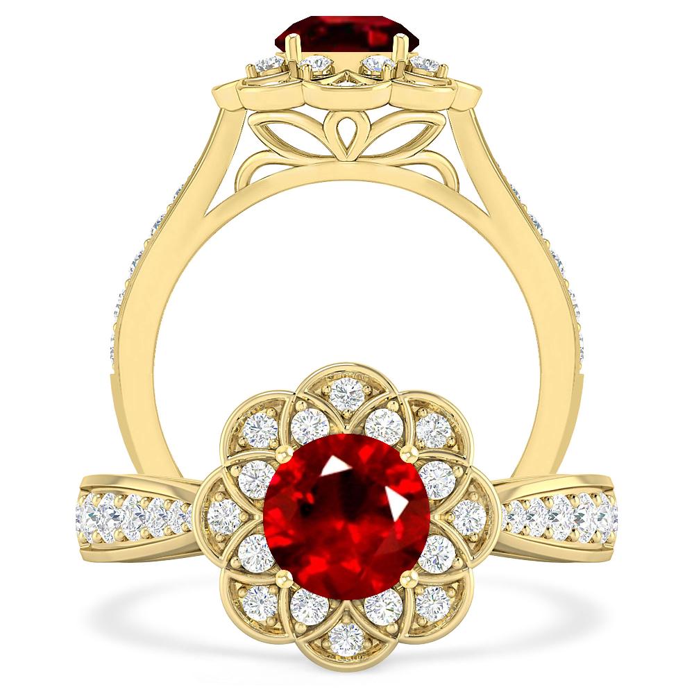 Yellow Gold - Ruby