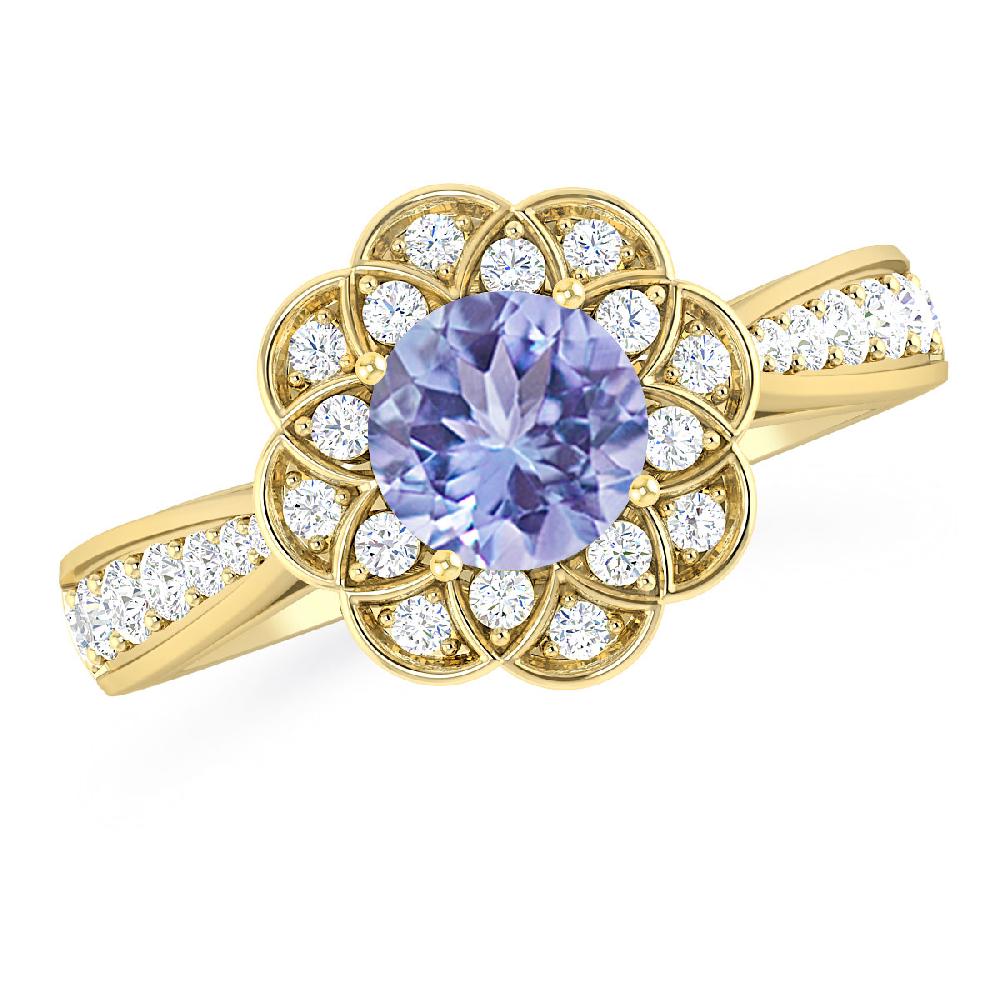 Yellow Gold - Tanzanite