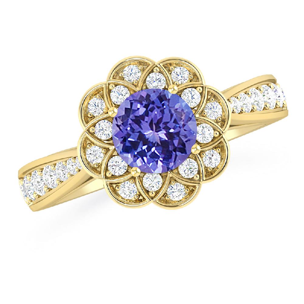 Yellow Gold - Tanzanite