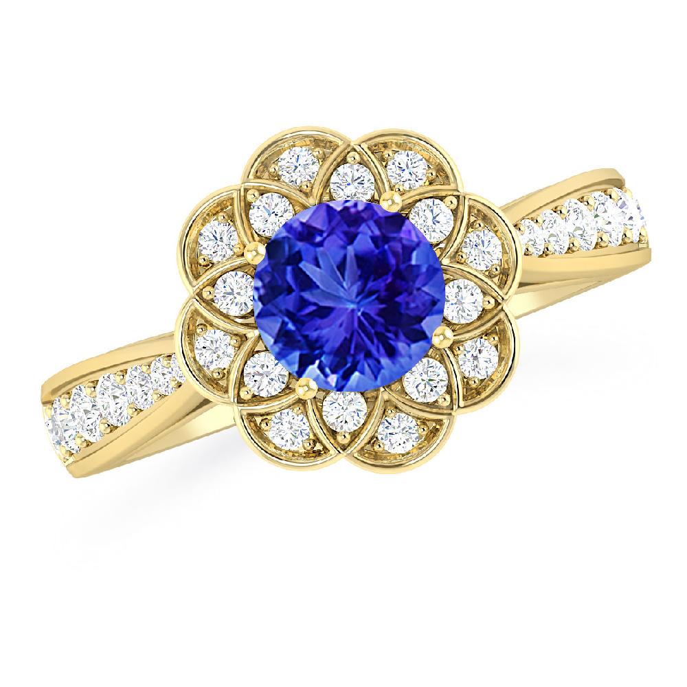 Yellow Gold - Tanzanite