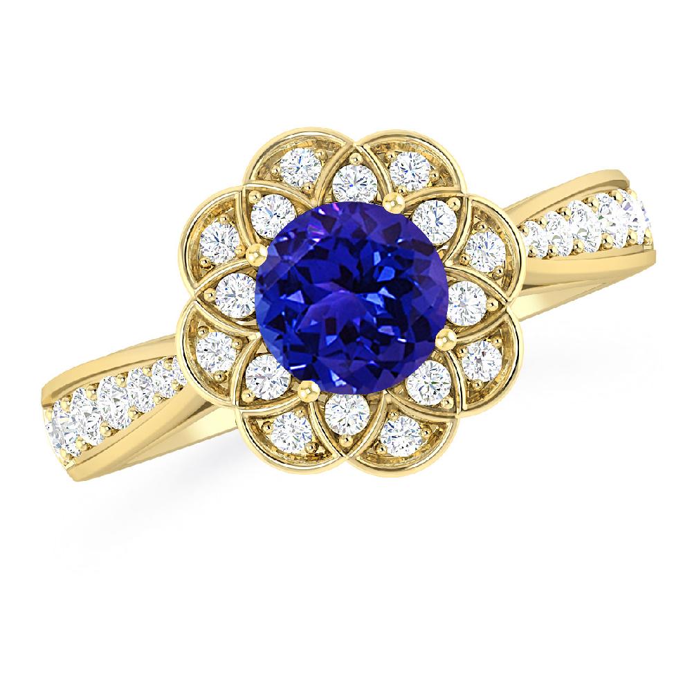 Yellow Gold - Tanzanite