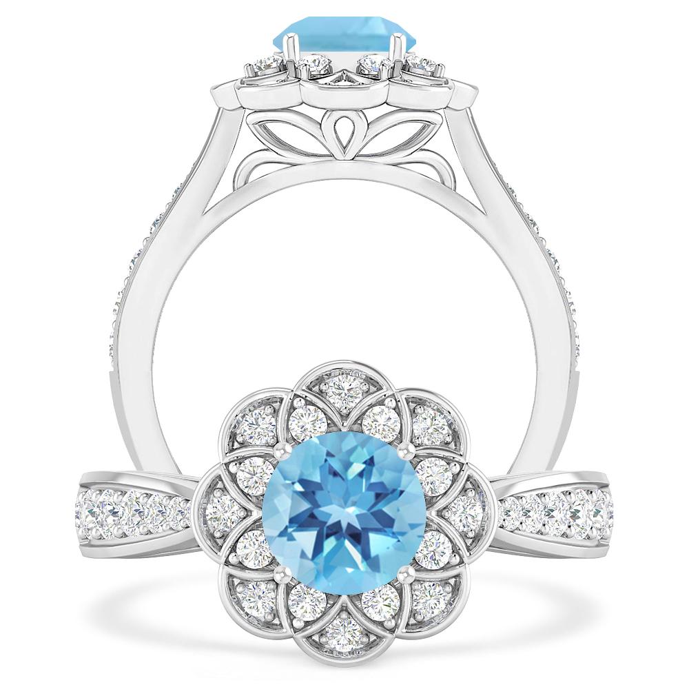 White Gold - Blue Topaz