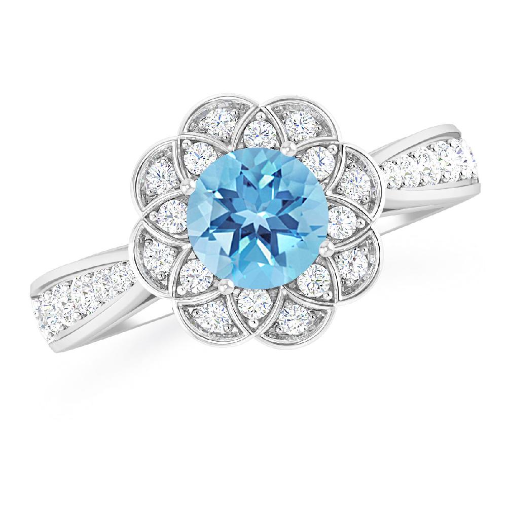 White Gold - Blue Topaz