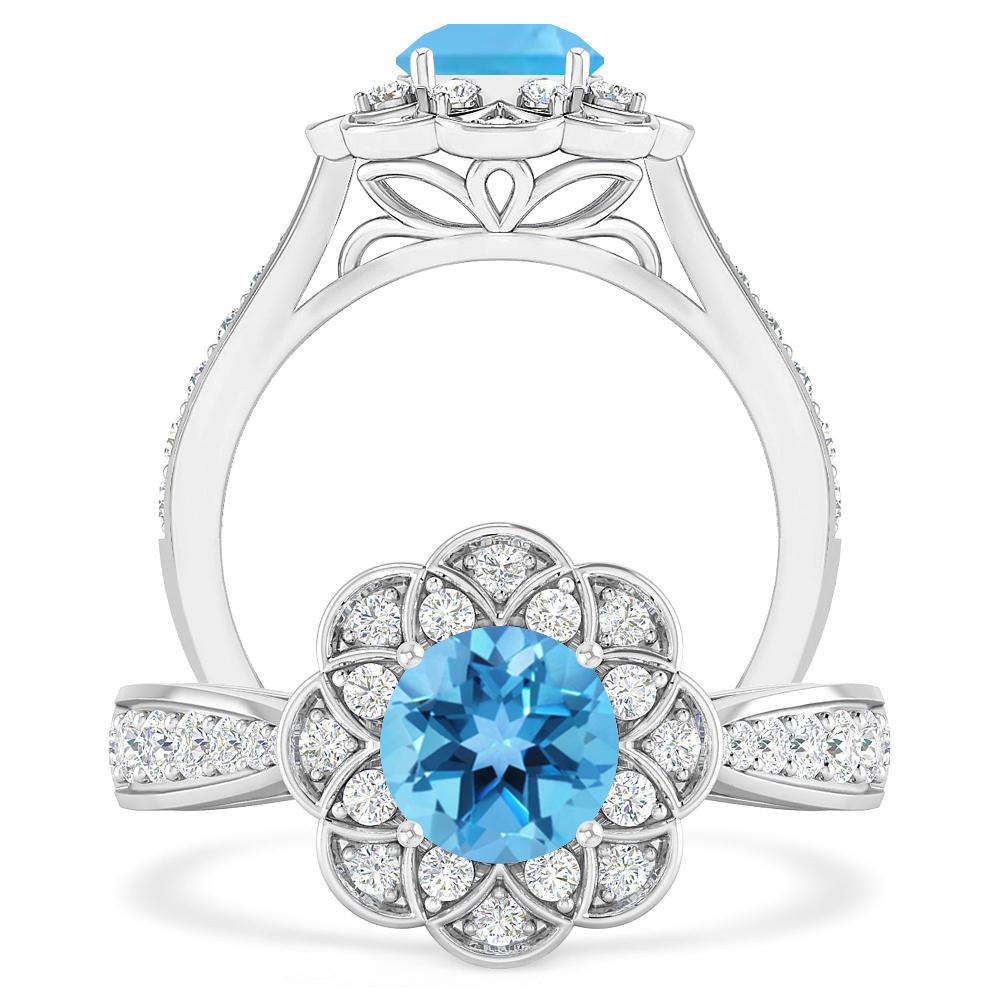 White Gold - Blue Topaz