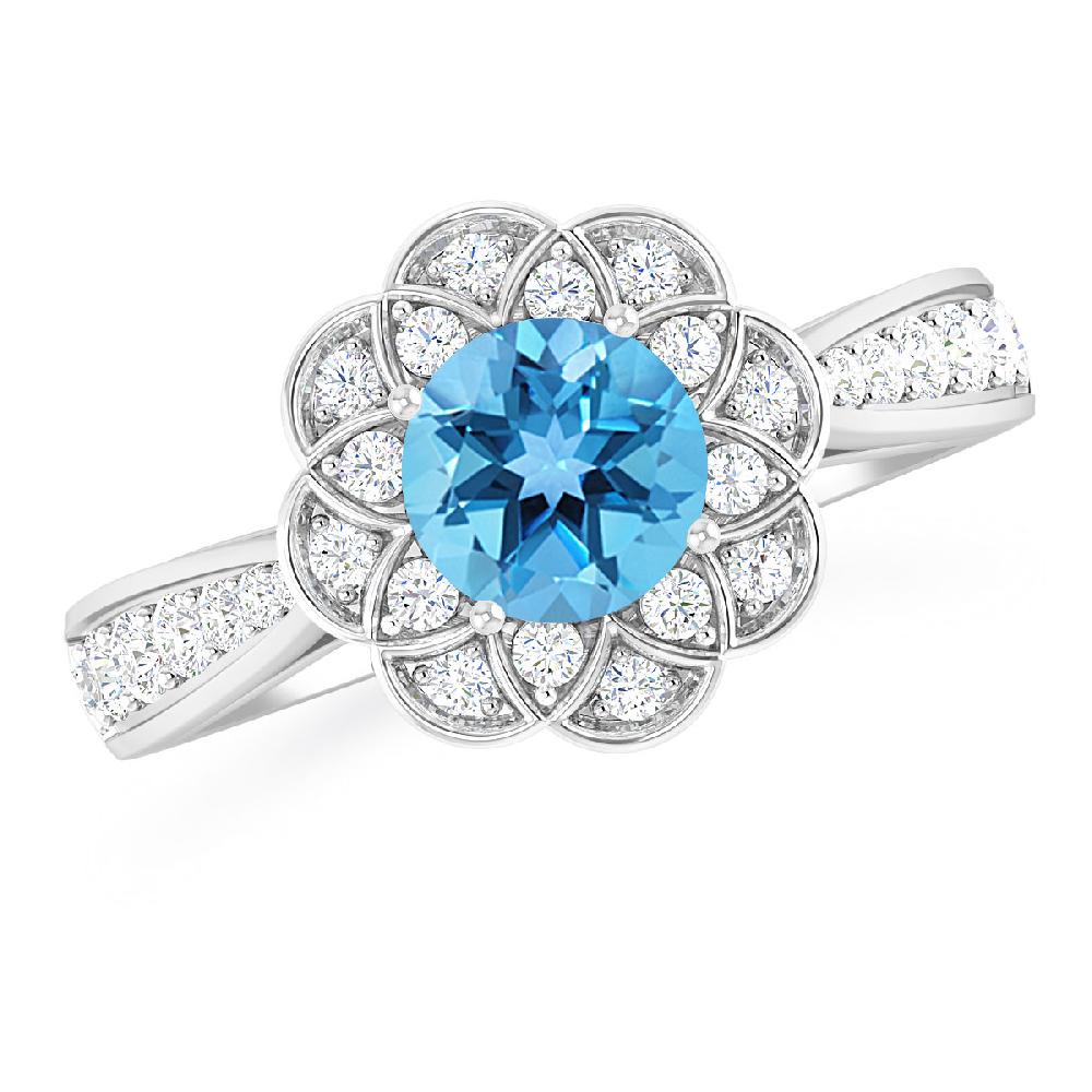 White Gold - Blue Topaz