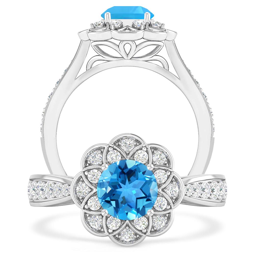 White Gold - Blue Topaz