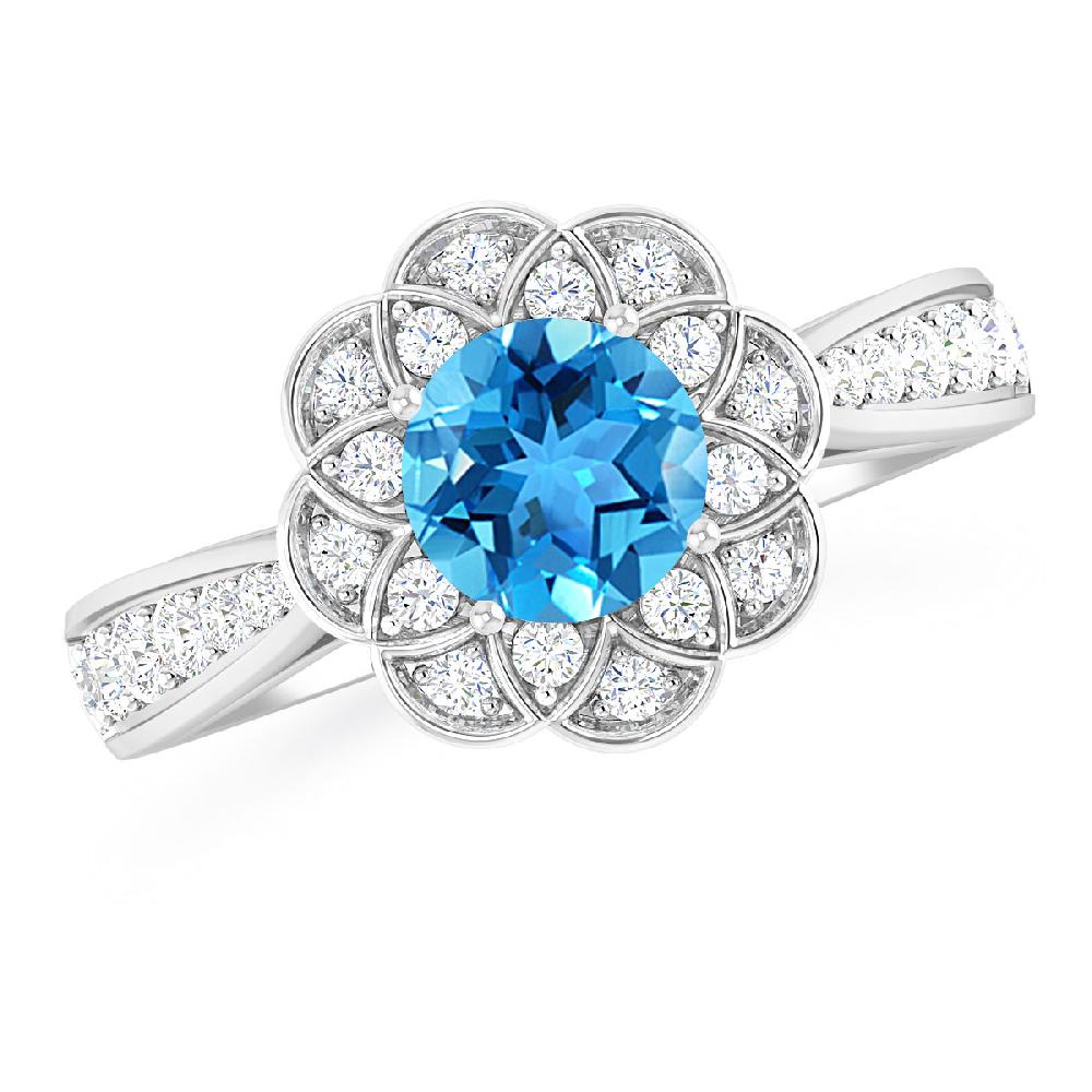 White Gold - Blue Topaz