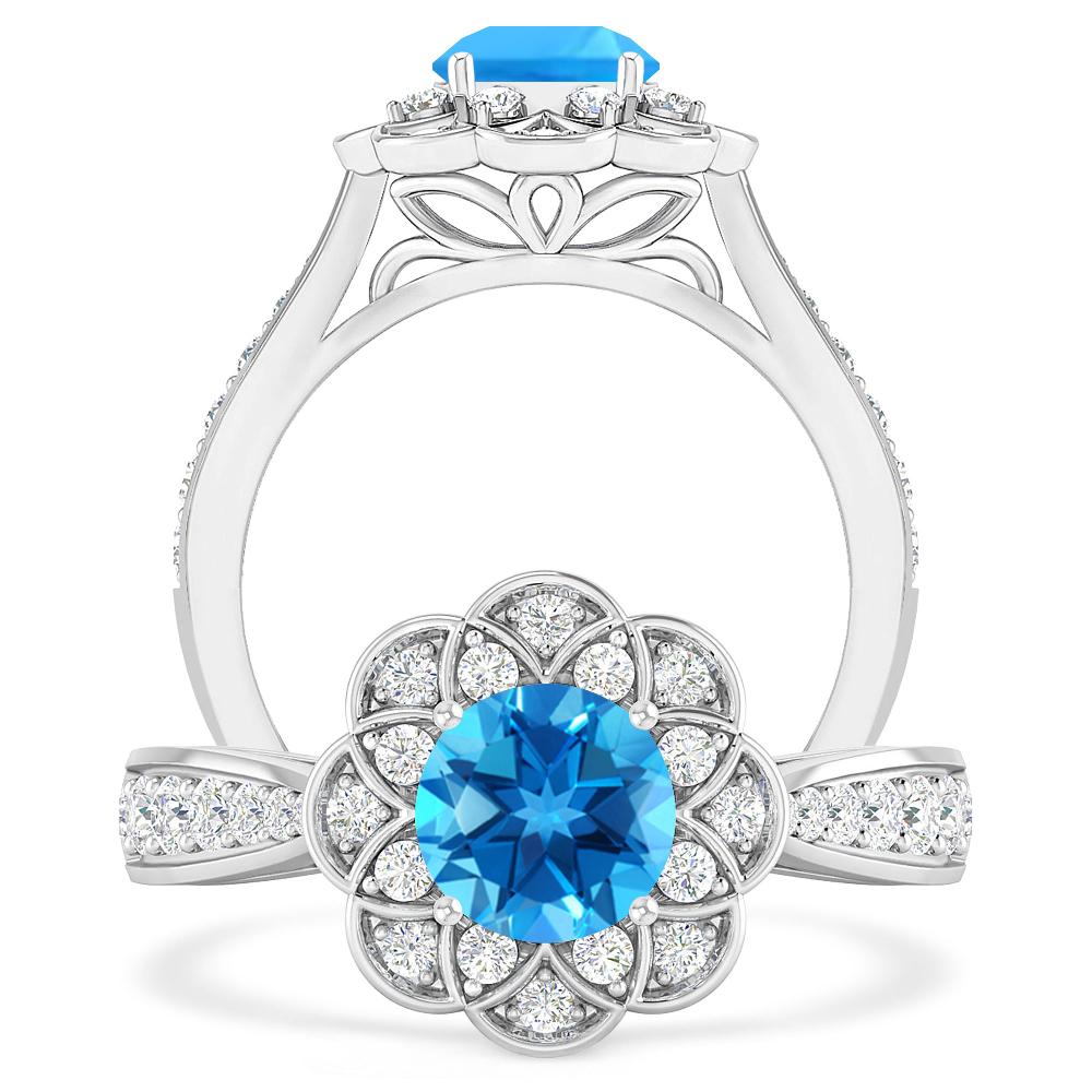 White Gold - Blue Topaz